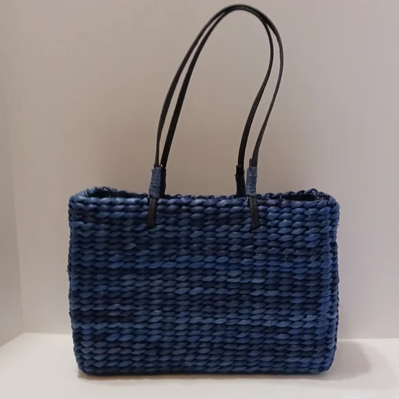 🐴 NWT Sun n Sand Horse Design Blue Straw Tote - Picture 6 of 10